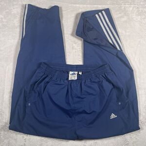 Vintage 90's Adidas Men's Blue Nylon Jogger Track Pants Size Medium